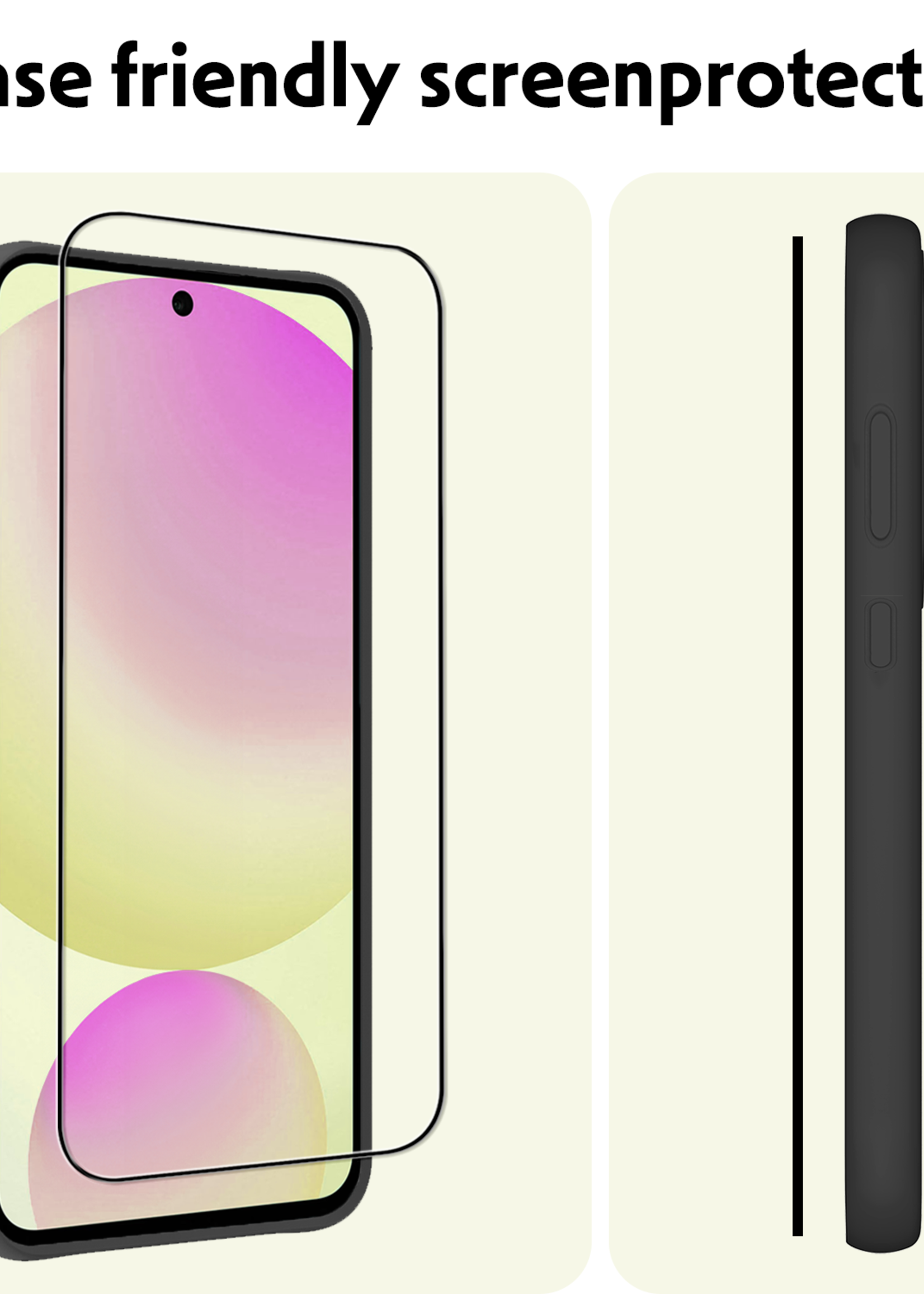 LUQ LUQ Samsung Galaxy S24 FE Screenprotector Glas  Full Cover - 3 PACK