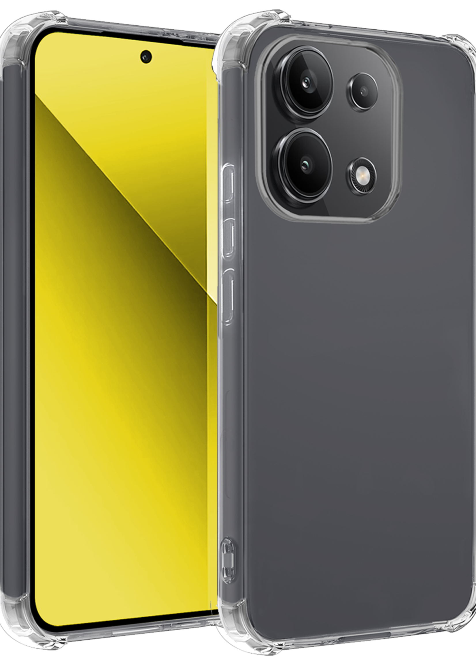 LUQ Hoesje Geschikt voor Xiaomi Redmi Note 13 4G Hoesje Shockproof Case Siliconen - Hoes Geschikt voor Xiaomi Redmi Note 13 4G Hoes Cover Siliconen - Transparant