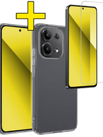 LUQ LUQ Xiaomi Redmi Note 13 4G Hoesje Siliconen Met Screenprotector - Transparant