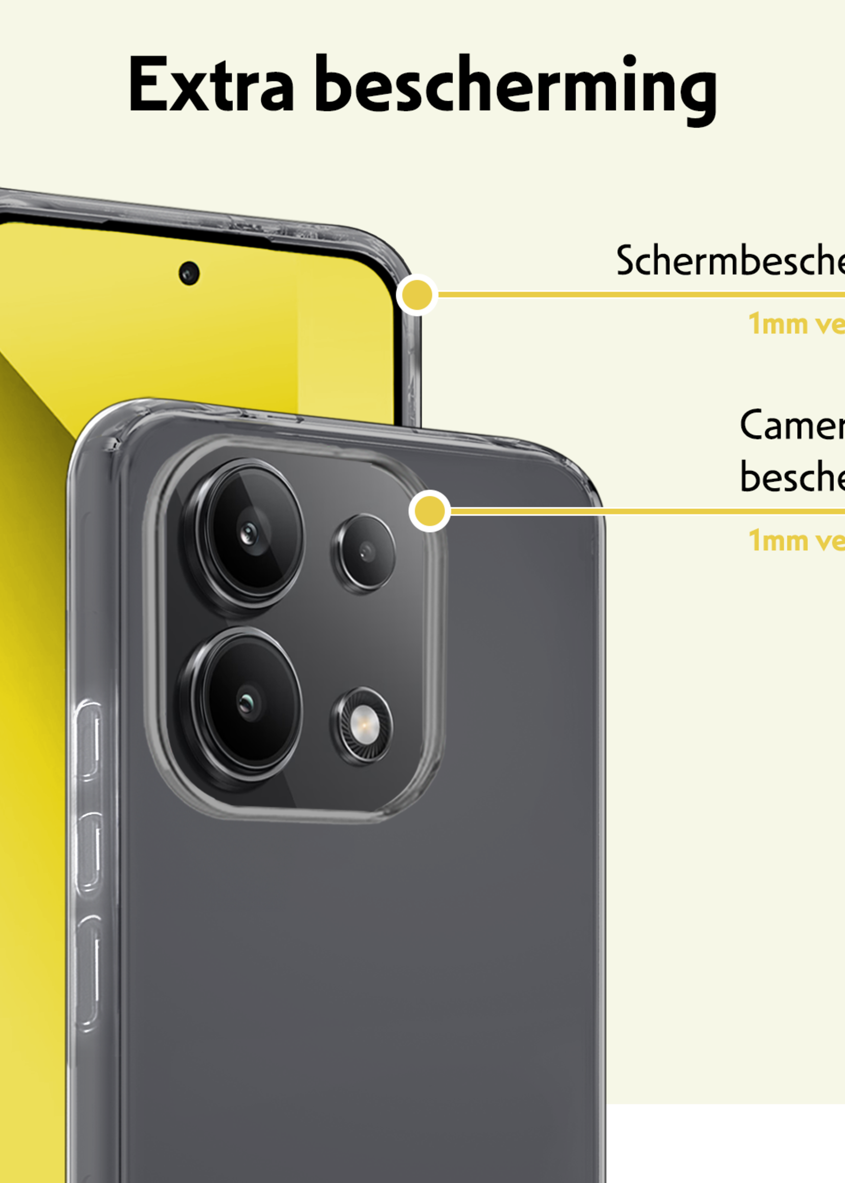 LUQ Hoesje Geschikt voor Xiaomi Redmi Note 13 4G Hoesje Siliconen Case Met Screenprotector - Hoes Geschikt voor Xiaomi Redmi Note 13 4G Hoes Siliconen - Transparant