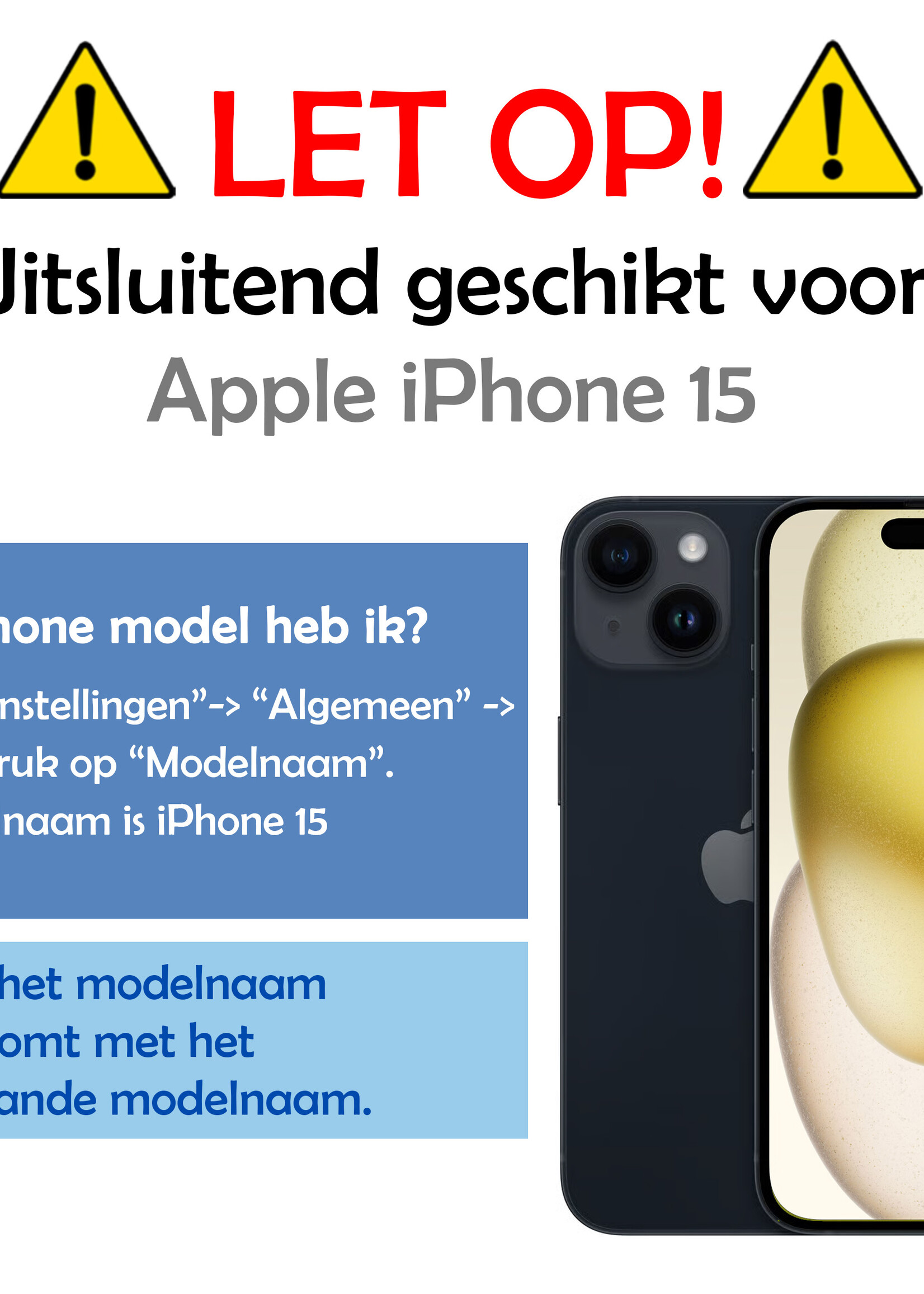 LUQ Screenprotector - Geschikt voor - iPhone 15 - Screenprotector Met Installatie Kit Buigbaar Glas Full Cover - Screenprotector Geschikt voor iPhone 15 Screenprotector Met Uitlijningstool Full Cover - 3 Stuks