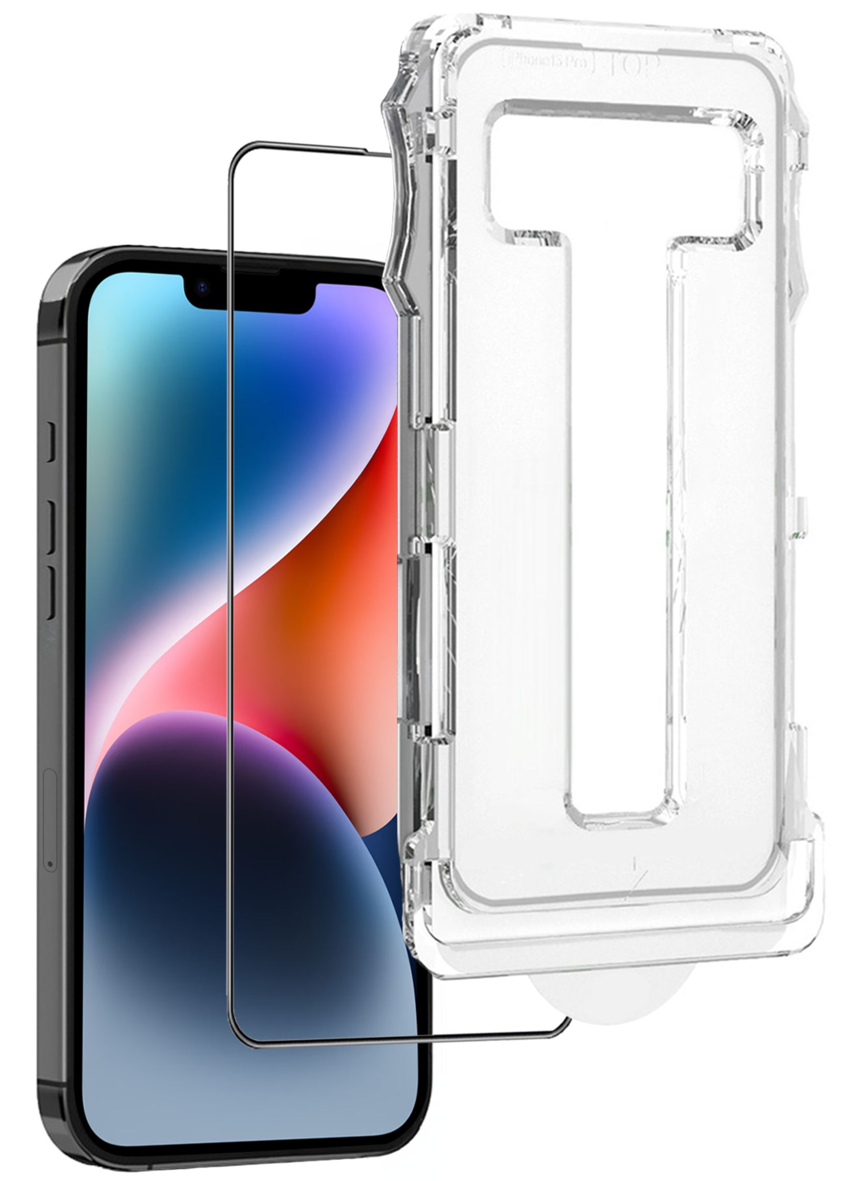 LUQ Screenprotector - Geschikt voor - iPhone 14 - Screenprotector Met Installatie Kit Buigbaar Glas Full Cover - Screenprotector Geschikt voor iPhone 14 Screenprotector Met Uitlijningstool Full Cover