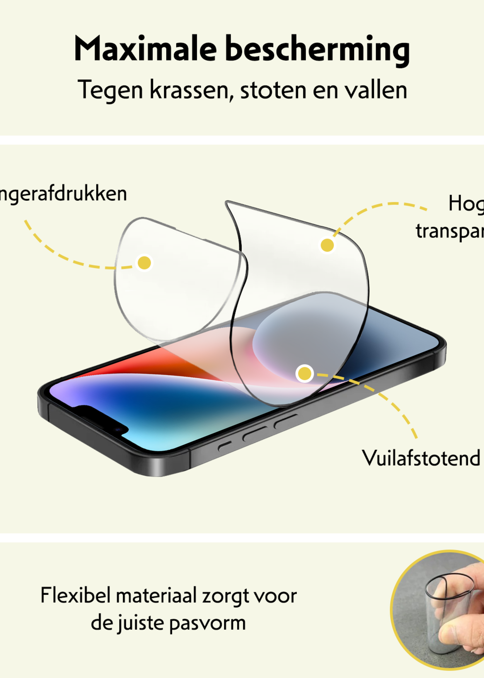 LUQ Screenprotector - Geschikt voor - iPhone 14 Plus - Screenprotector Met Installatie Kit Buigbaar Glas Full Cover - Screenprotector Geschikt voor iPhone 14 Plus Screenprotector Met Uitlijningstool Full Cover - 3 Stuks