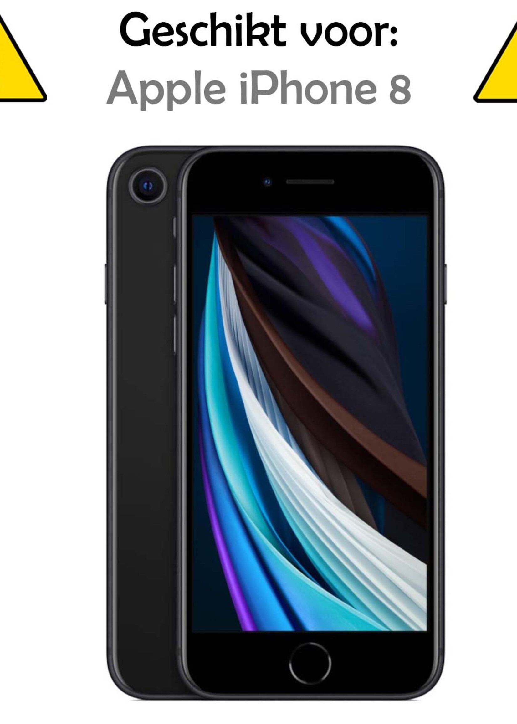 LUQ Hoesje Geschikt voor iPhone 8 Telefoonhoesje Met Koord Case Pashouder Met Screenprotector Siliconen - Hoes Geschikt voor iPhone 8 Hoesje Met Kaarthouder - Transparant