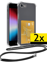 LUQ LUQ iPhone SE 2020 Hoesje Pashouder met Koord - 2 PACK
