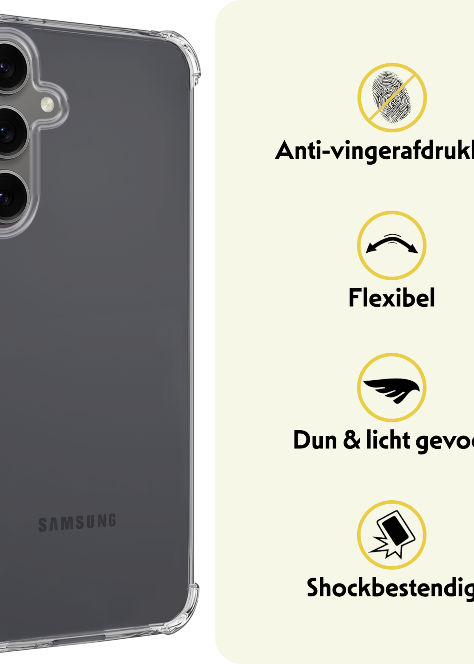 LUQ Hoesje Geschikt voor Samsung S24 FE Hoesje Shockproof Case Siliconen - Hoes Geschikt voor Samsung Galaxy S24 FE Hoes Cover Siliconen - Transparant