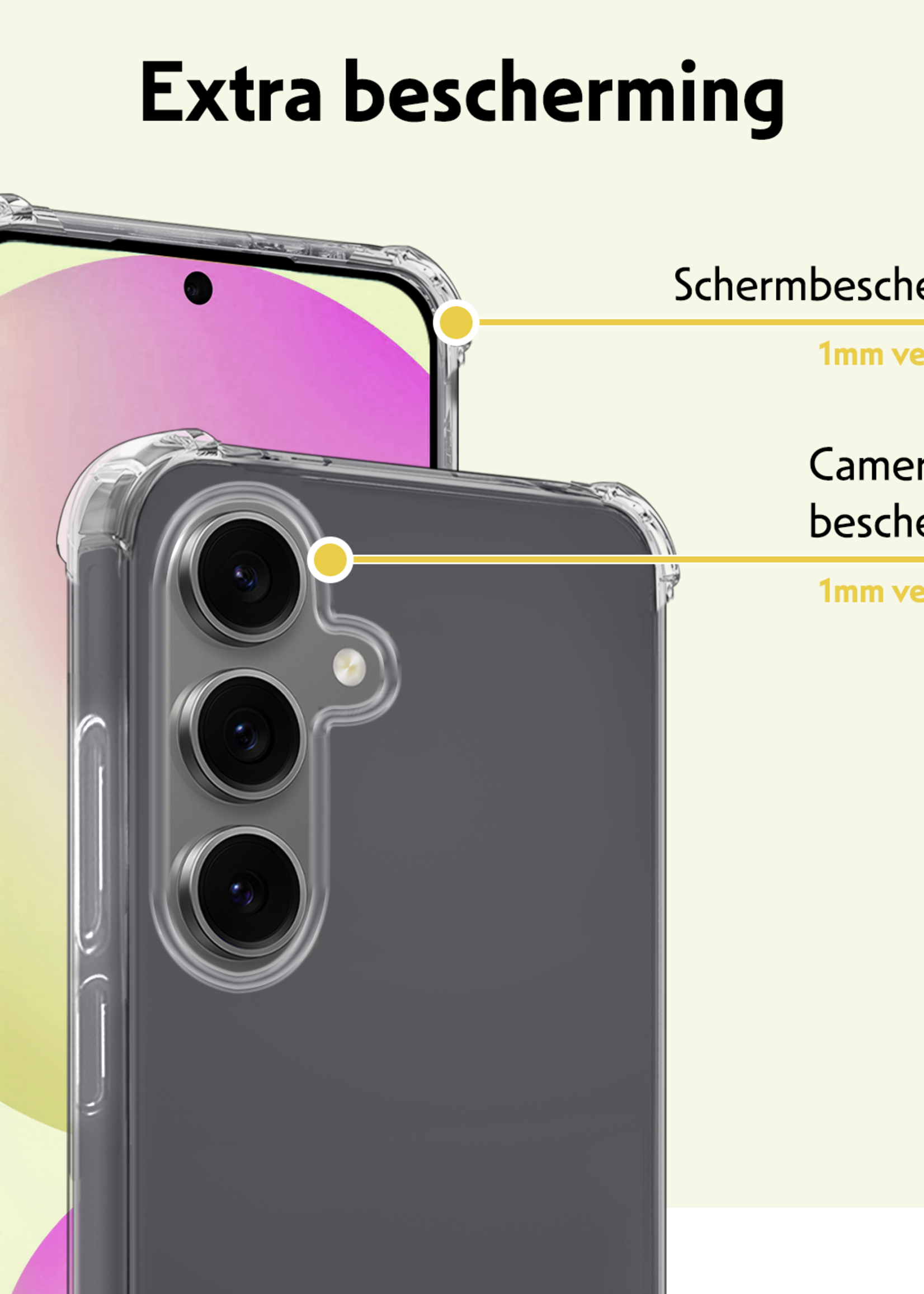 LUQ Hoesje Geschikt voor Samsung S24 FE Hoesje Shockproof Case Siliconen - Hoes Geschikt voor Samsung Galaxy S24 FE Hoes Cover Siliconen - Transparant