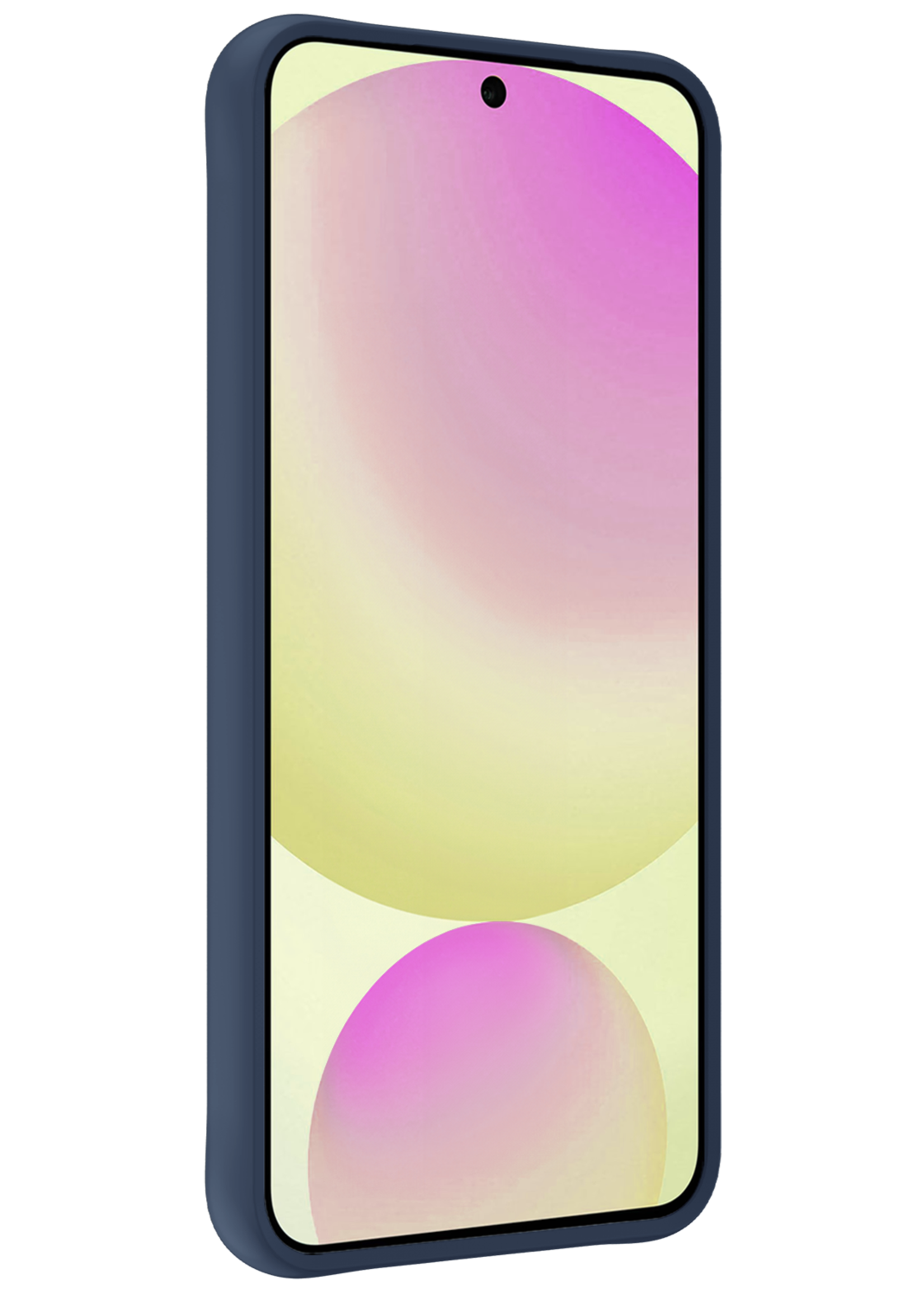 LUQ Hoesje Geschikt voor Samsung S24 FE Hoesje Siliconen Case Met 2x Screenprotector - Hoes Geschikt voor Samsung Galaxy S24 FE Hoes Siliconen - Donkerblauw