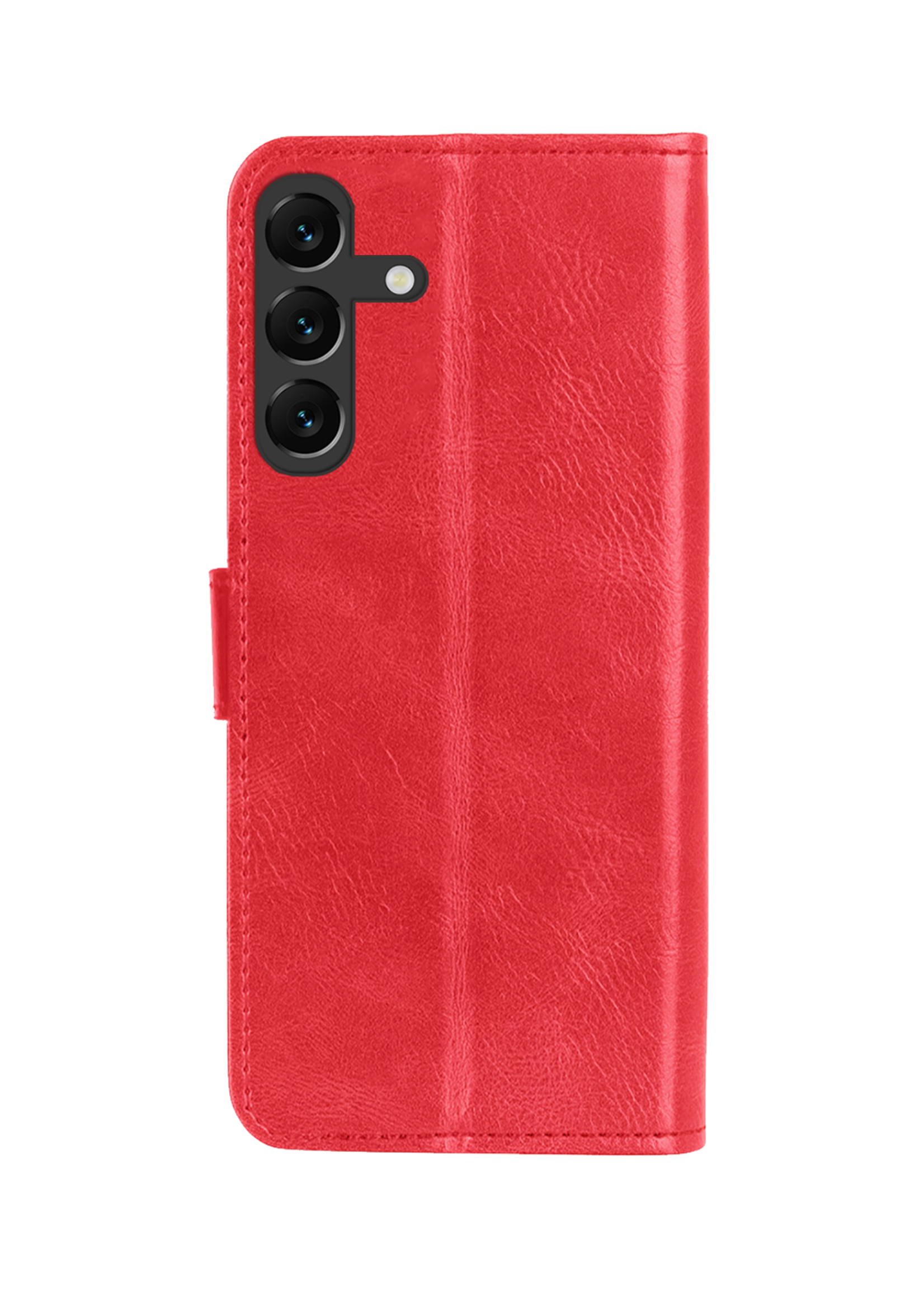 LUQ Hoesje Geschikt voor Samsung A16 Hoesje Book Case Hoes Wallet Cover Met Screenprotector - Hoes Geschikt voor Samsung Galaxy A16 Hoesje Bookcase Hoes - Rood