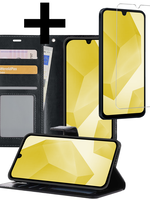 LUQ LUQ Samsung Galaxy A16 Hoesje Bookcase Met Screenprotector - Zwart