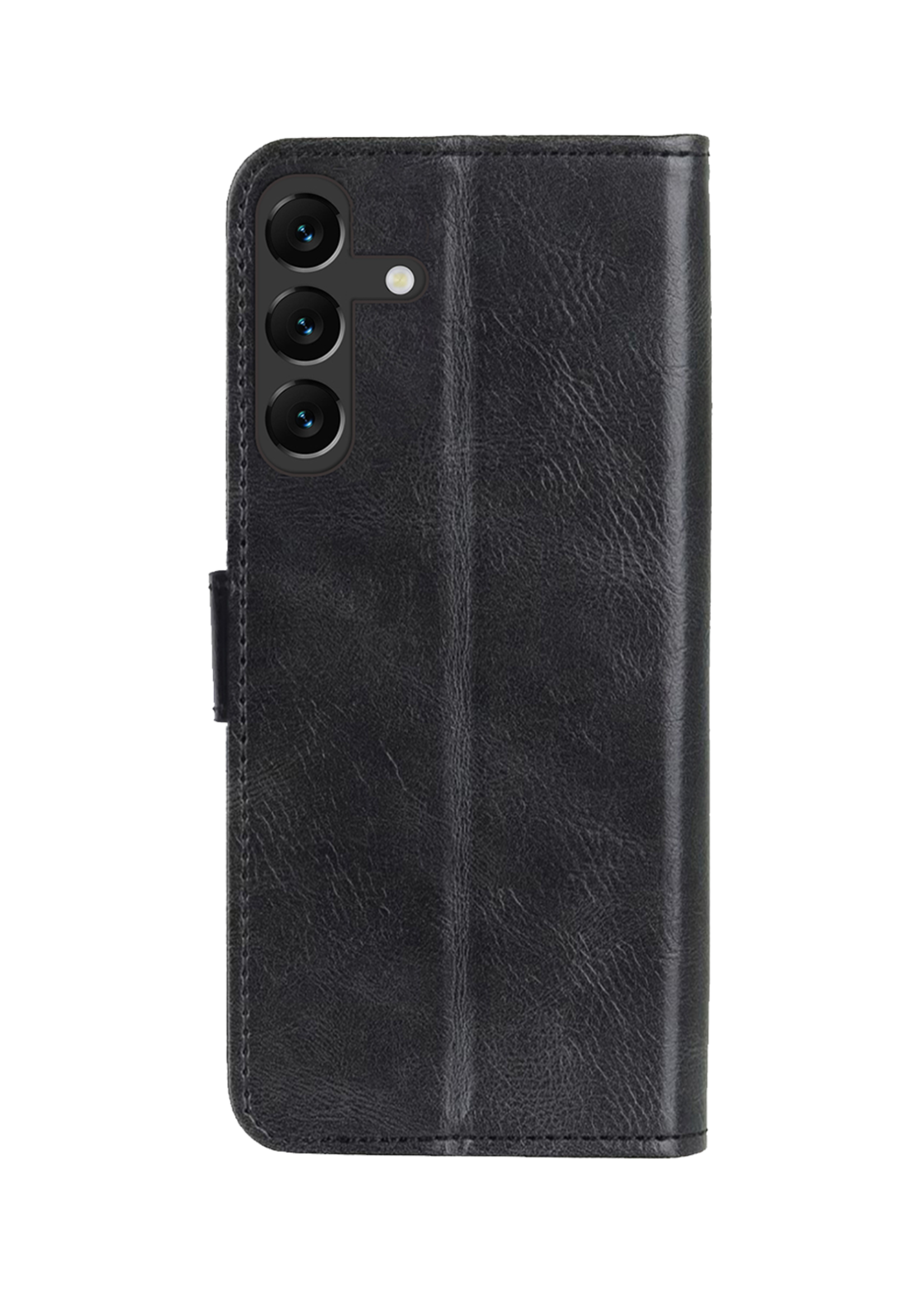 LUQ Hoesje Geschikt voor Samsung A16 Hoesje Book Case Hoes Wallet Cover Met 2x Screenprotector - Hoes Geschikt voor Samsung Galaxy A16 Hoesje Bookcase Hoes - Zwart