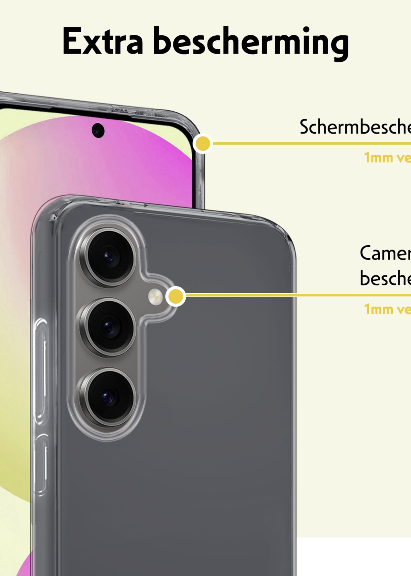 LUQ Hoesje Geschikt voor Samsung S24 FE Hoesje Siliconen Case - Hoes Geschikt voor Samsung Galaxy S24 FE Hoes Siliconen - Transparant