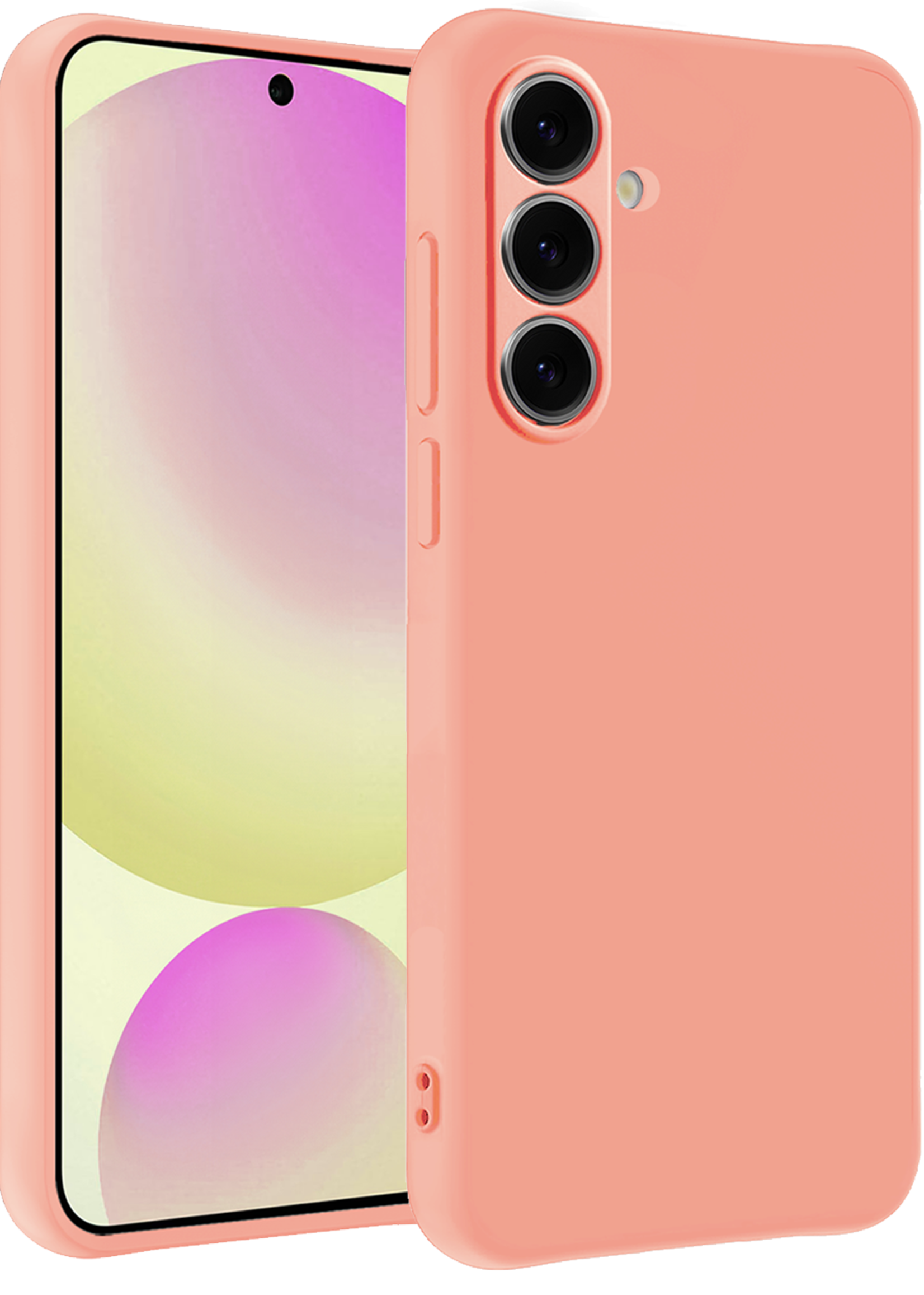 LUQ Hoesje Geschikt voor Samsung S24 FE Hoesje Siliconen Case - Hoes Geschikt voor Samsung Galaxy S24 FE Hoes Siliconen - Perzik