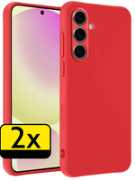 LUQ LUQ Samsung Galaxy S24 FE Hoesje Siliconen - Rood - 2 PACK