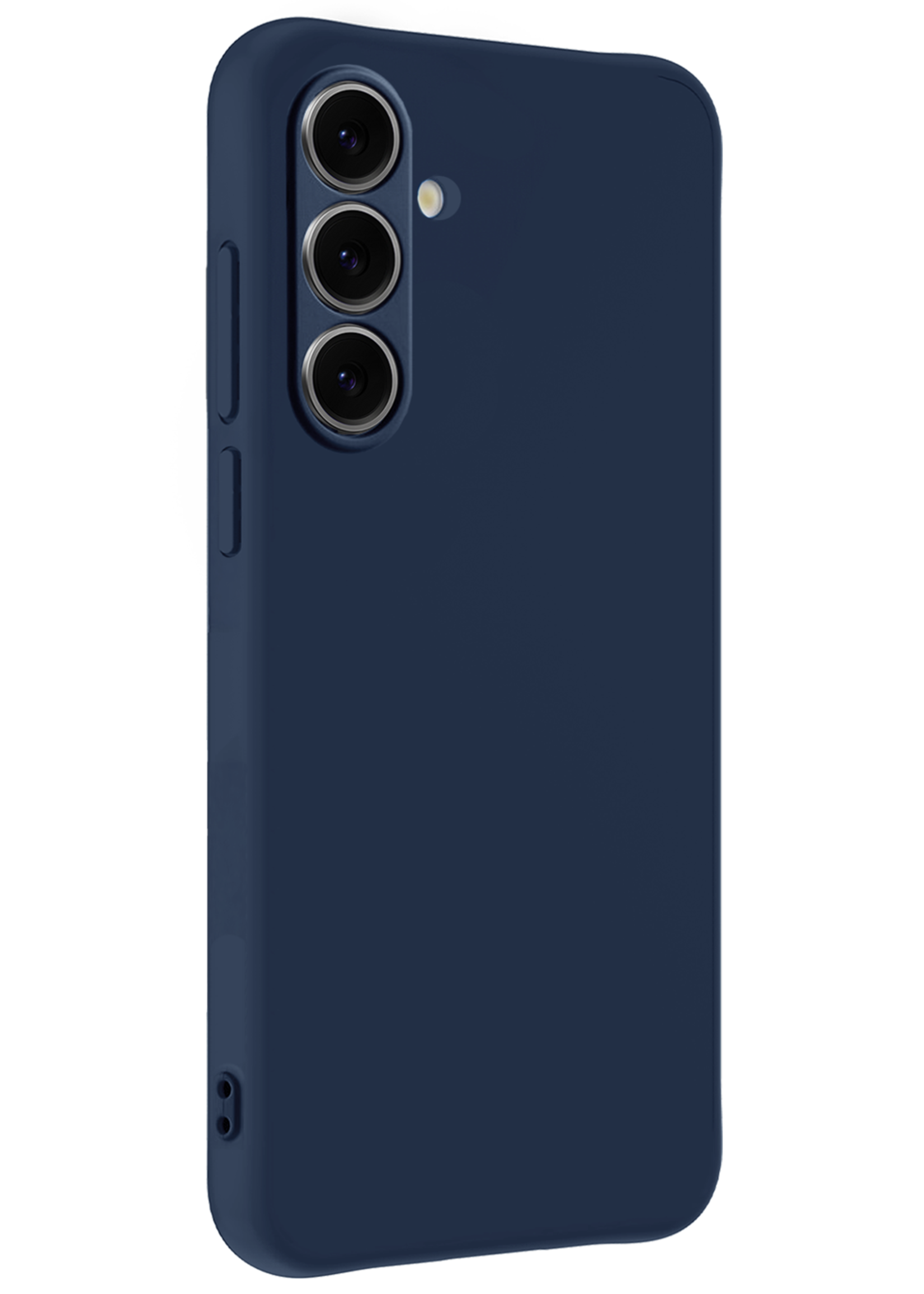 LUQ Hoesje Geschikt voor Samsung S24 FE Hoesje Siliconen Case - Hoes Geschikt voor Samsung Galaxy S24 FE Hoes Siliconen - Donkerblauw - 2 Stuks