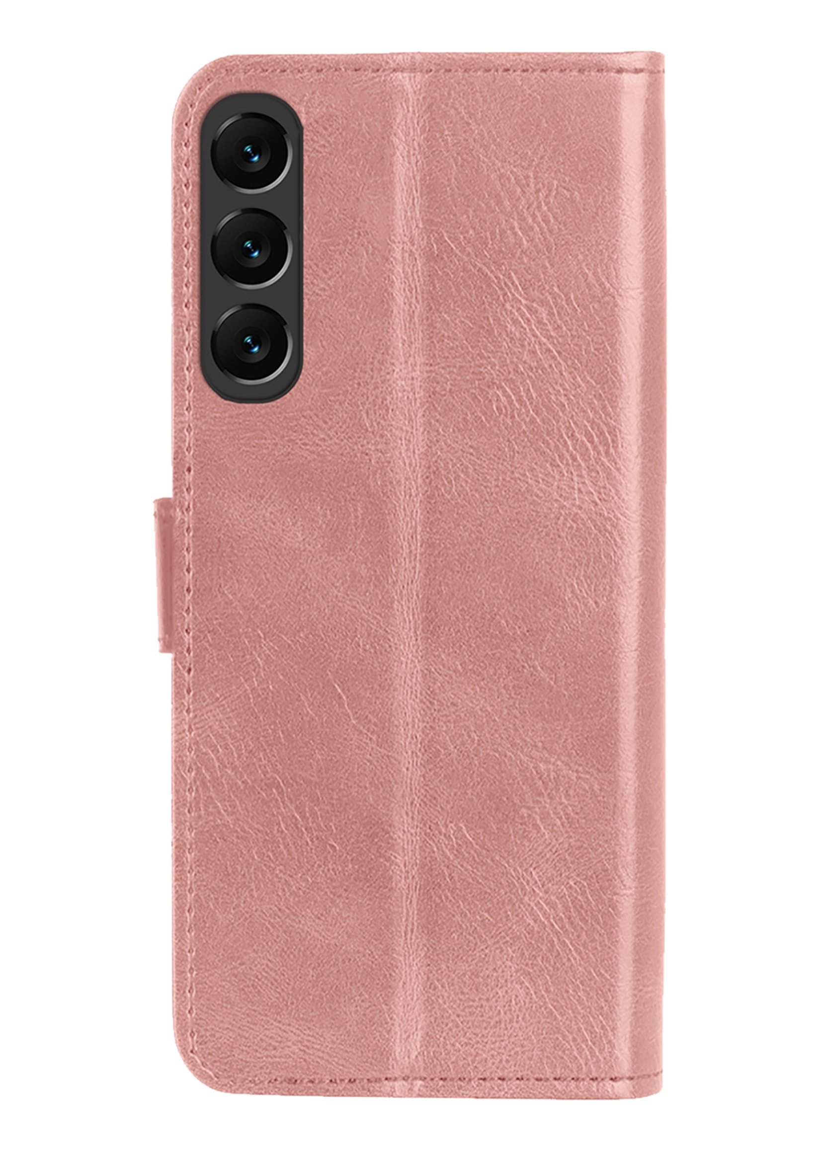 LUQ Hoesje Geschikt voor Samsung S24 FE Hoesje Book Case Hoes Wallet Cover Met Screenprotector - Hoes Geschikt voor Samsung Galaxy S24 FE Hoesje Bookcase Hoes - Rosé goud