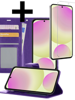 LUQ LUQ Samsung Galaxy S24 FE Hoesje Bookcase Met Screenprotector - Paars