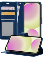 LUQ LUQ Samsung Galaxy S24 FE Hoesje Bookcase - Donkerblauw