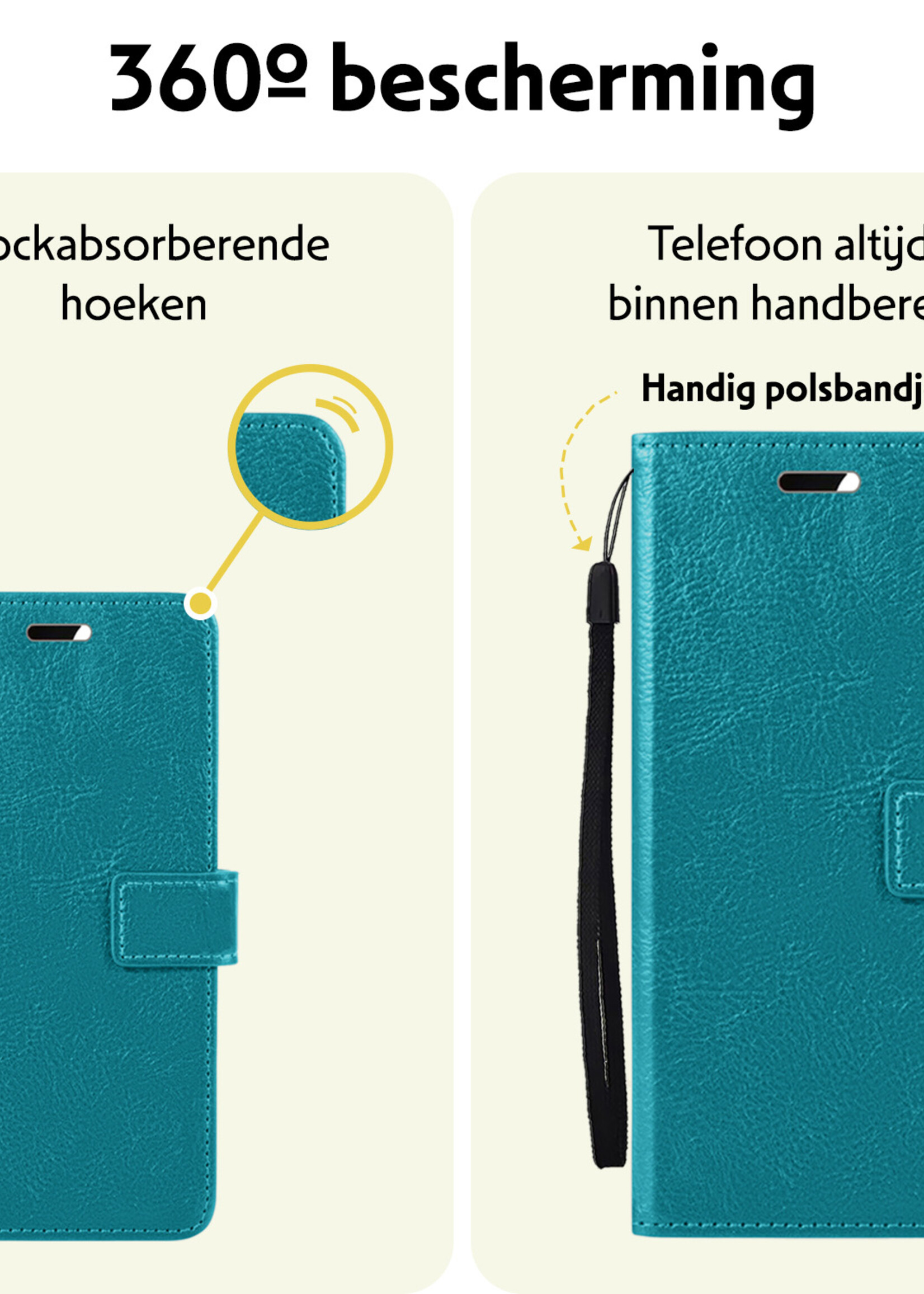LUQ Hoesje Geschikt voor Google Pixel 9 Pro Hoesje Book Case Hoes Portemonnee Cover Walletcase - Hoes Geschikt voor Google Pixel 9 Pro Hoes Bookcase Hoesje - Turquoise