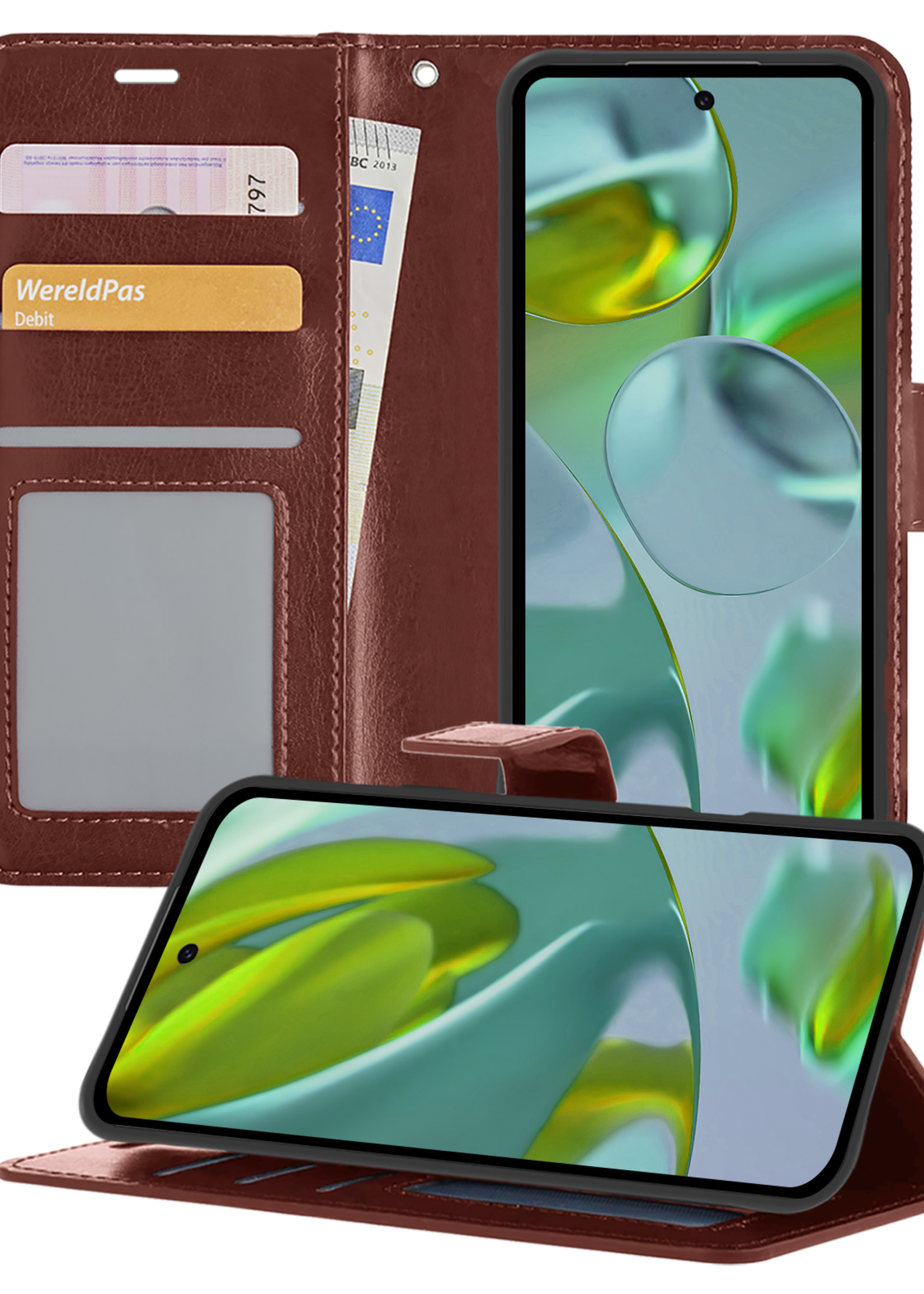 LUQ Hoesje Geschikt voor Google Pixel 9 Pro Hoesje Book Case Hoes Portemonnee Cover Walletcase - Hoes Geschikt voor Google Pixel 9 Pro Hoes Bookcase Hoesje - Bruin