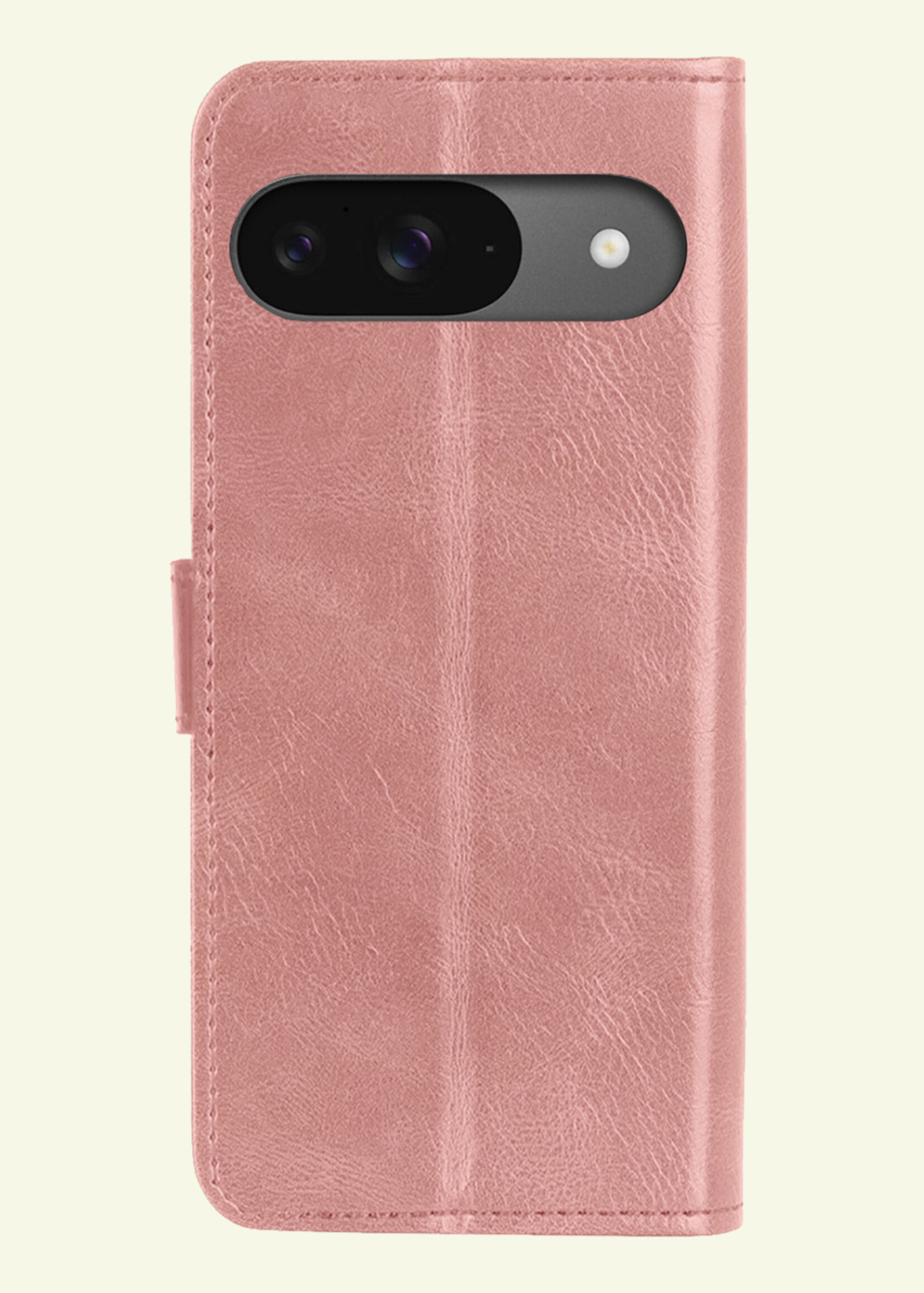 LUQ Hoesje Geschikt voor Google Pixel 9 Hoesje Book Case Hoes Portemonnee Cover Walletcase Met Screenprotector - Hoes Geschikt voor Google Pixel 9 Hoes Bookcase Hoesje - Rosé goud
