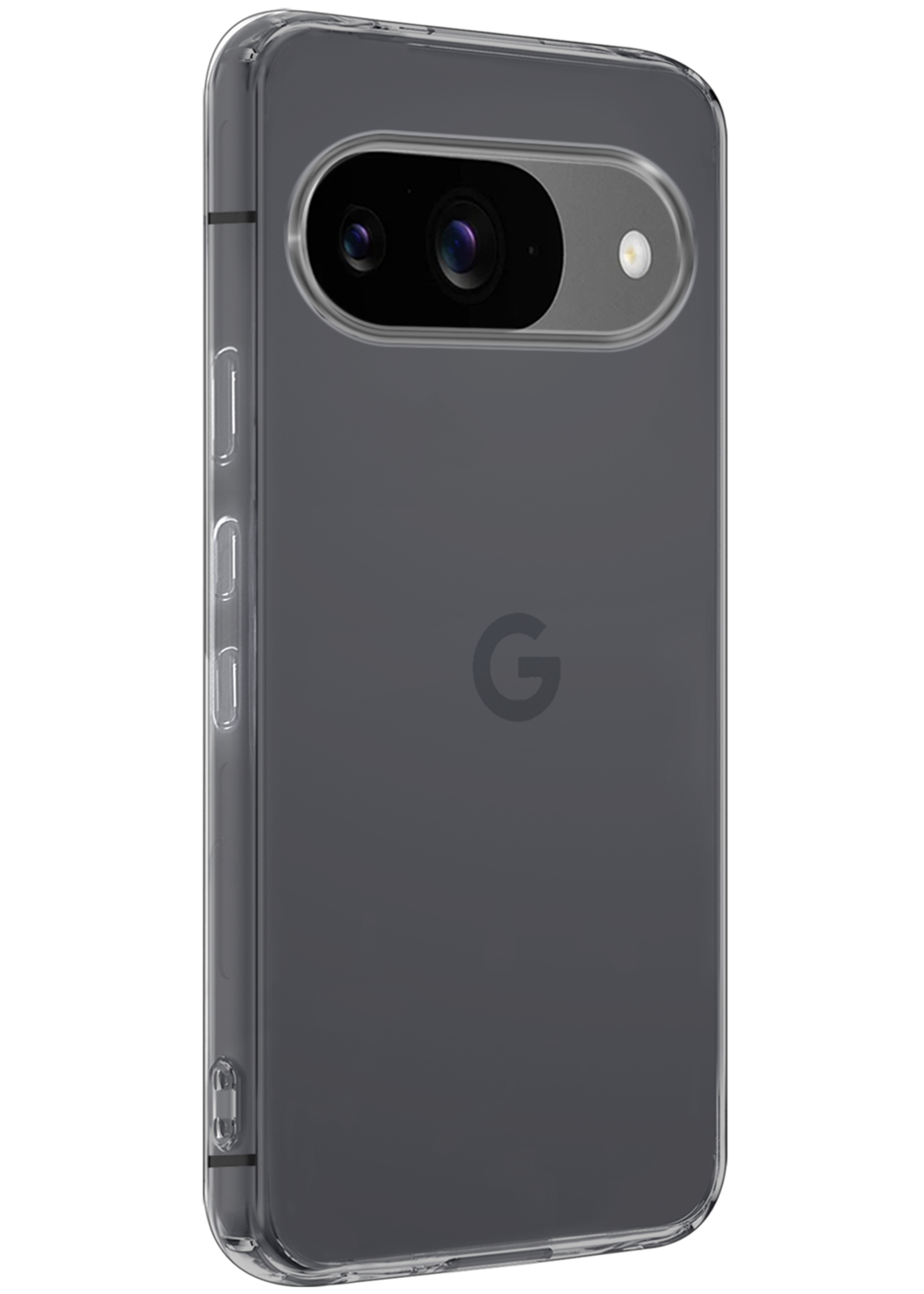 LUQ Hoesje Geschikt voor Google Pixel 9 Hoesje Siliconen Case Hoes Met Screenprotector - Hoes Geschikt voor Google Pixel 9 Hoes Cover Case - Transparant