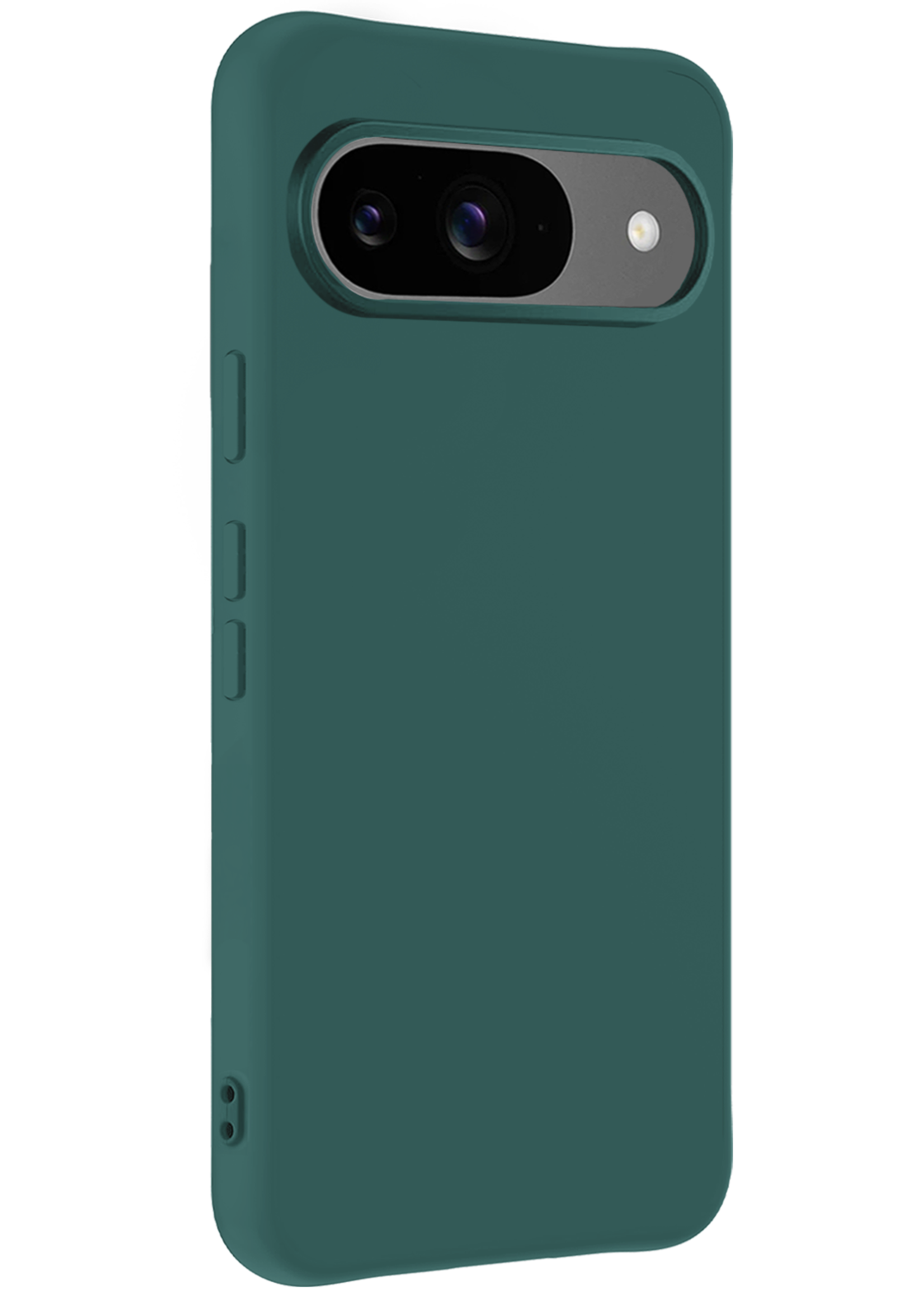 LUQ Hoesje Geschikt voor Google Pixel 9 Hoesje Siliconen Case Hoes Met Screenprotector - Hoes Geschikt voor Google Pixel 9 Hoes Cover Case - Donkergroen