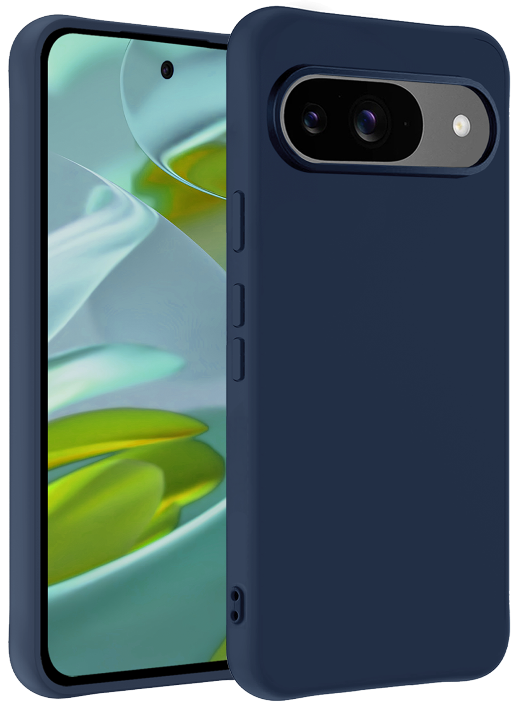 LUQ Hoesje Geschikt voor Google Pixel 9 Hoesje Siliconen Case Hoes - Hoes Geschikt voor Google Pixel 9 Hoes Cover Case - Donkerblauw