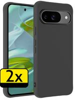 LUQ LUQ Google Pixel 9 Hoesje Siliconen - Zwart - 2 PACK