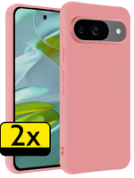 LUQ LUQ Google Pixel 9 Hoesje Siliconen - Lichtroze - 2 PACK