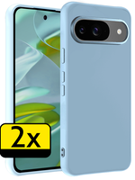 LUQ LUQ Google Pixel 9 Hoesje Siliconen - Lichtblauw - 2 PACK