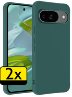 LUQ LUQ Google Pixel 9 Hoesje Siliconen - Donkergroen - 2 PACK