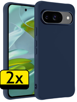LUQ LUQ Google Pixel 9 Hoesje Siliconen - Donkerblauw - 2 PACK