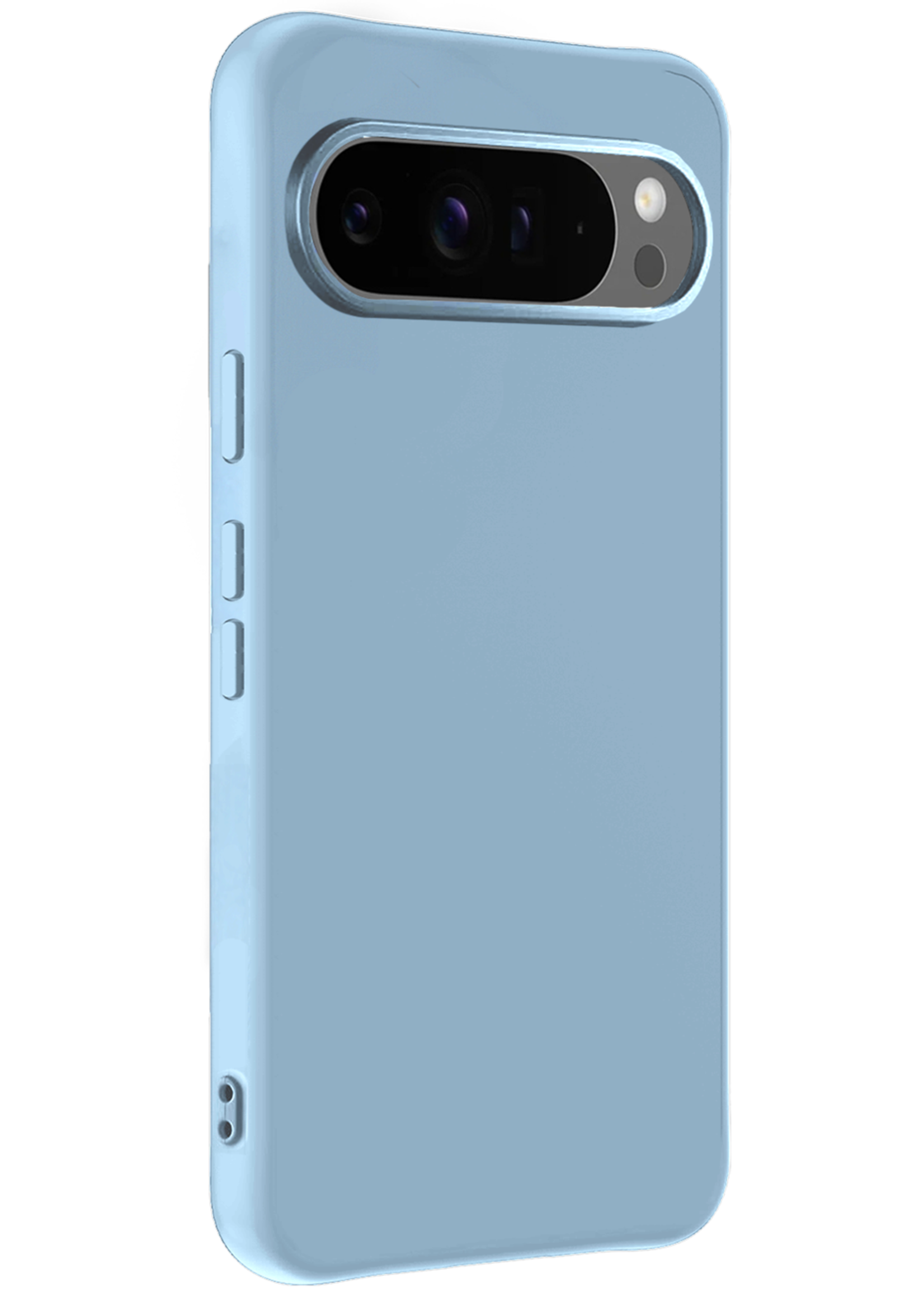 LUQ Hoesje Geschikt voor Google Pixel 9 Pro Hoesje Siliconen Case Hoes Met Screenprotector - Hoes Geschikt voor Google Pixel 9 Pro Hoes Cover Case - Lichtblauw