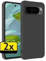 LUQ LUQ Google Pixel 9 Pro Hoesje Siliconen - Zwart - 2 PACK