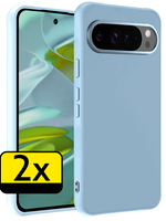 LUQ LUQ Google Pixel 9 Pro Hoesje Siliconen - Lichtblauw - 2 PACK