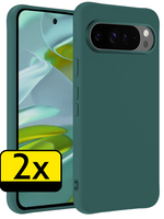 LUQ LUQ Google Pixel 9 Pro Hoesje Siliconen - Donkergroen - 2 PACK