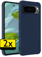 LUQ LUQ Google Pixel 9 Pro Hoesje Siliconen - Donkerblauw - 2 PACK