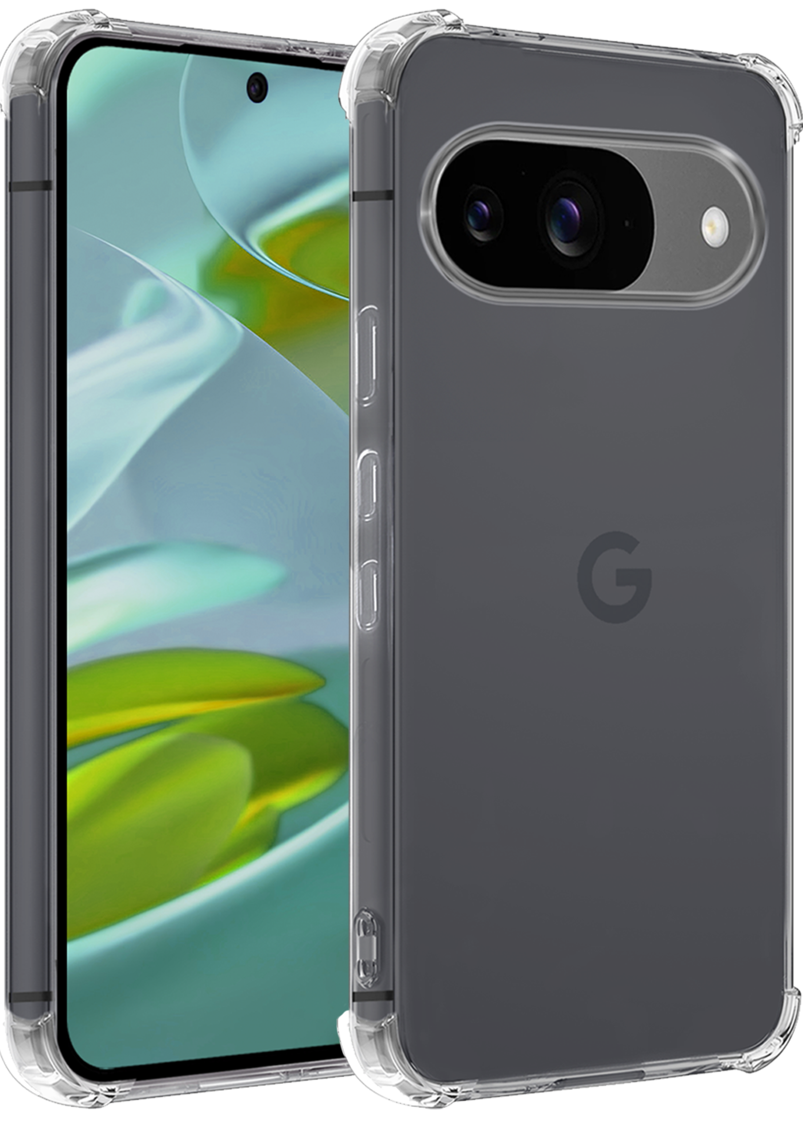LUQ Hoesje Geschikt voor Google Pixel 9 Hoesje Siliconen Shock Proof Case Hoes - Hoes Geschikt voor Google Pixel 9 Hoes Cover Case Shockproof - Transparant