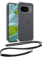 LUQ LUQ Google Pixel 9 Hoesje Transparant Shockproof Met Zwart Koord