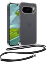 LUQ LUQ Google Pixel 9 Pro Hoesje Transparant Shockproof Met Zwart Koord