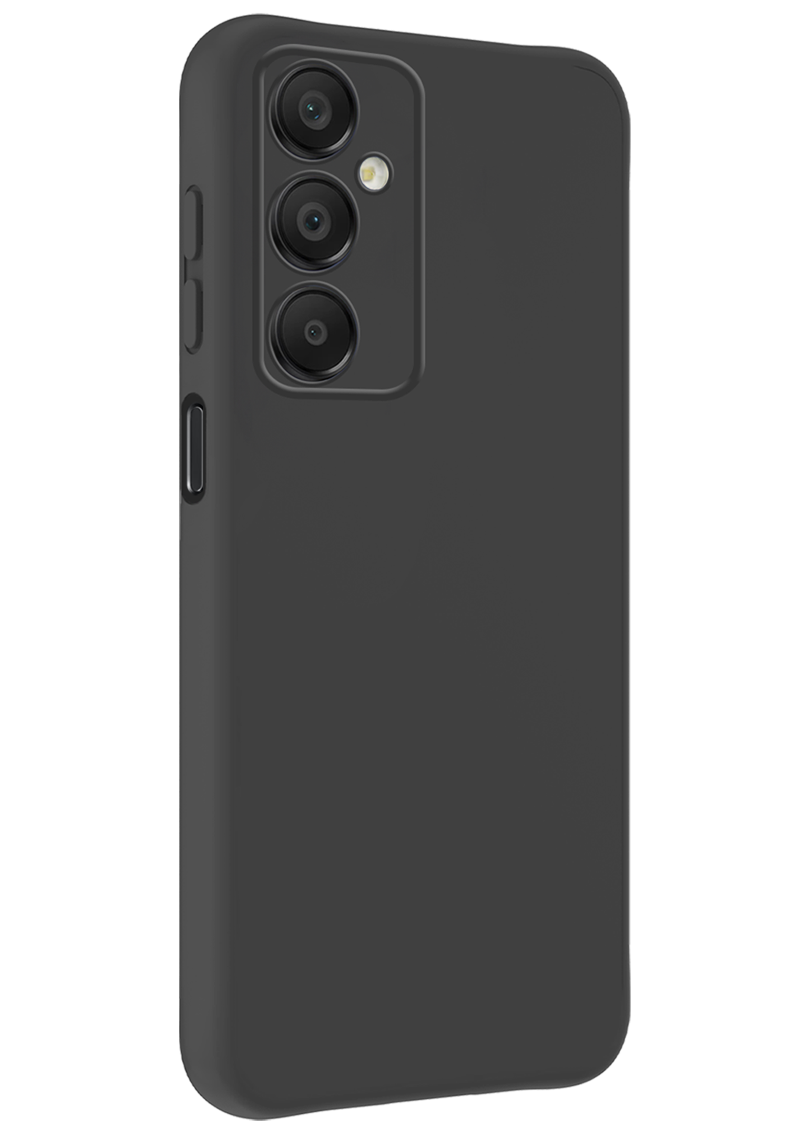 LUQ Hoesje Geschikt voor Samsung A16 Hoesje Siliconen Case Met 2x Screenprotector - Hoes Geschikt voor Samsung Galaxy A16 Hoes Siliconen - Zwart