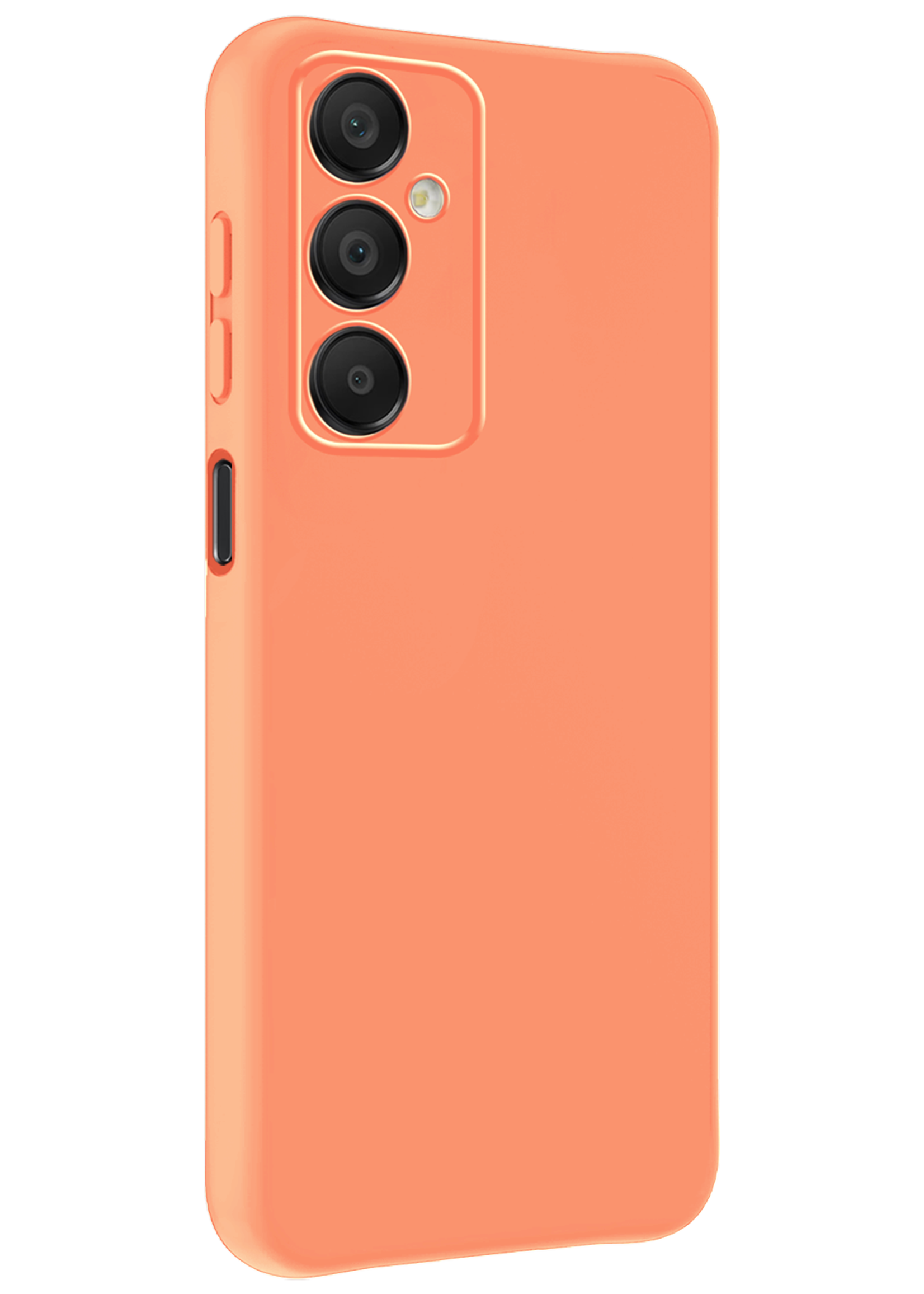 LUQ Hoesje Geschikt voor Samsung A16 Hoesje Siliconen Case Met 2x Screenprotector - Hoes Geschikt voor Samsung Galaxy A16 Hoes Siliconen - Perzik