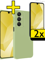 LUQ LUQ Samsung Galaxy A16 Hoesje Siliconen Met 2x Screenprotector - Groen