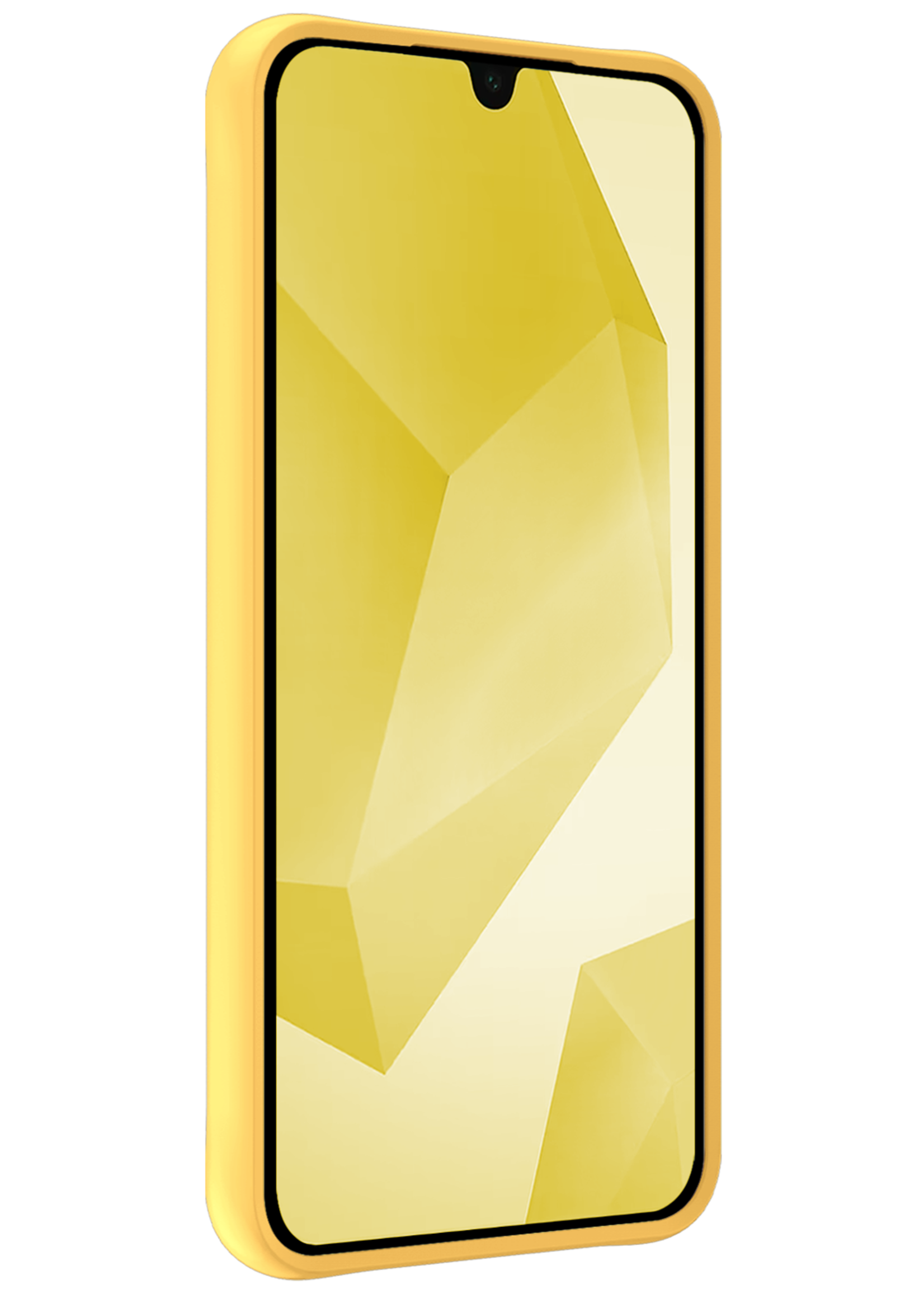 LUQ Hoesje Geschikt voor Samsung A16 Hoesje Siliconen Case Met 2x Screenprotector - Hoes Geschikt voor Samsung Galaxy A16 Hoes Siliconen - Geel