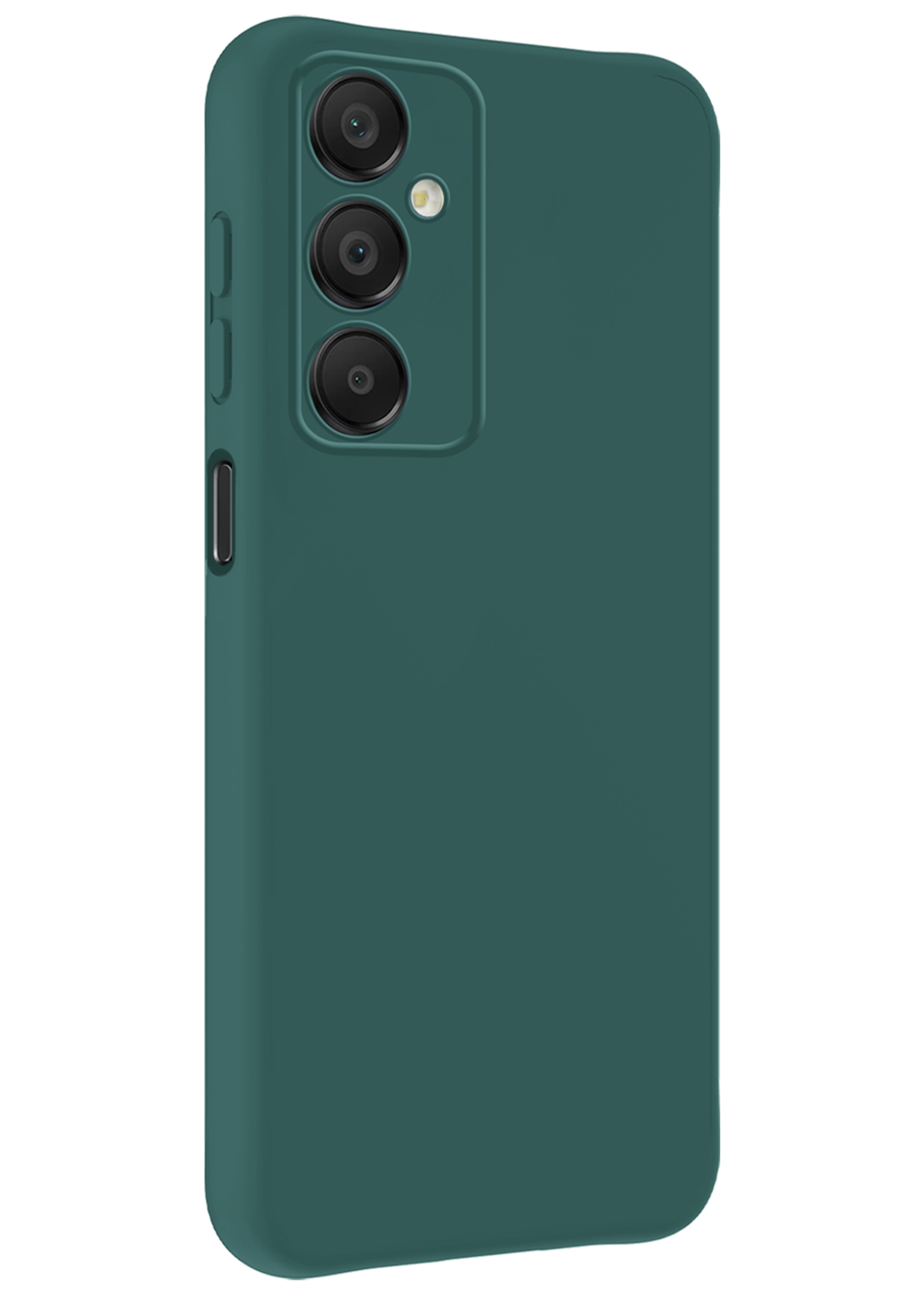 LUQ Hoesje Geschikt voor Samsung A16 Hoesje Siliconen Case Met 2x Screenprotector - Hoes Geschikt voor Samsung Galaxy A16 Hoes Siliconen - Donkergroen