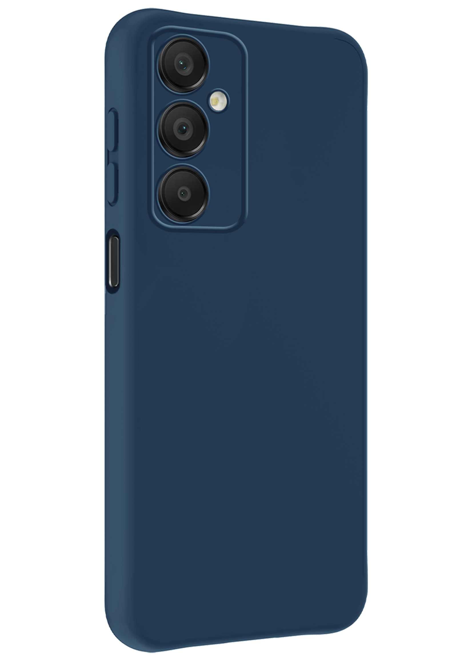 LUQ Hoesje Geschikt voor Samsung A16 Hoesje Siliconen Case Met 2x Screenprotector - Hoes Geschikt voor Samsung Galaxy A16 Hoes Siliconen - Donkerblauw