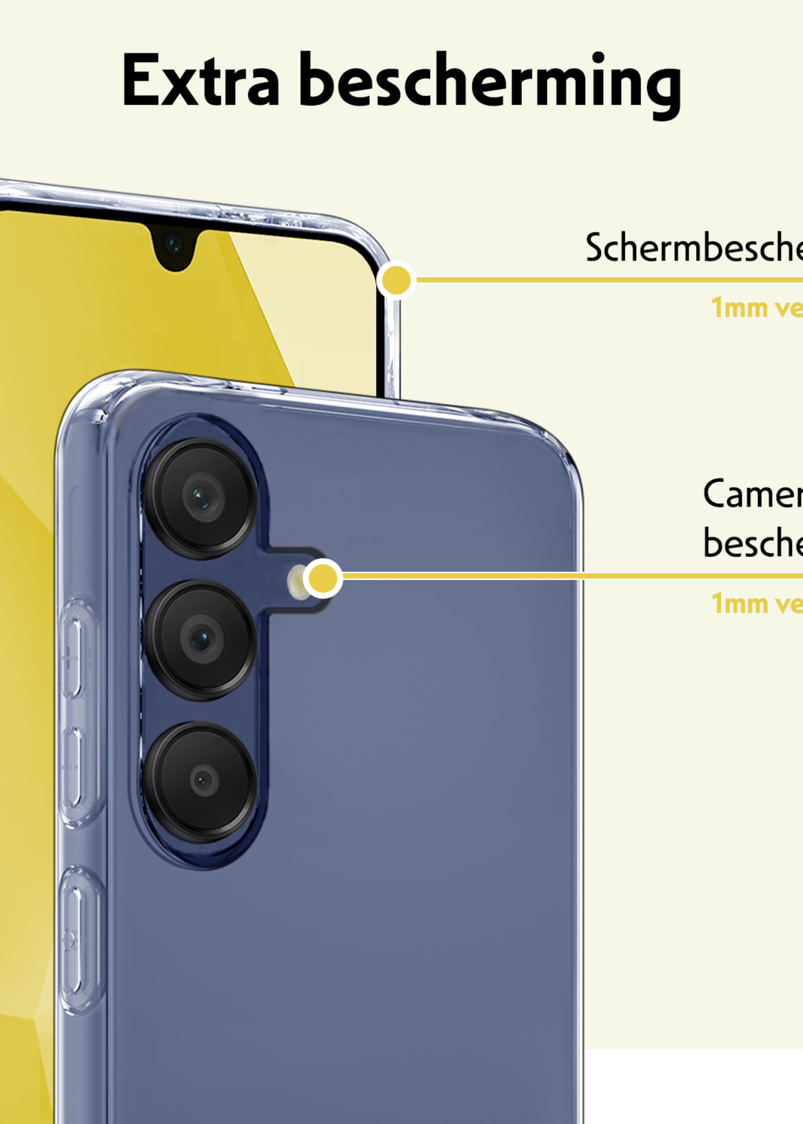 LUQ Hoesje Geschikt voor Samsung A16 Hoesje Siliconen Case Met 2x Screenprotector - Hoes Geschikt voor Samsung Galaxy A16 Hoes Siliconen - Transparant