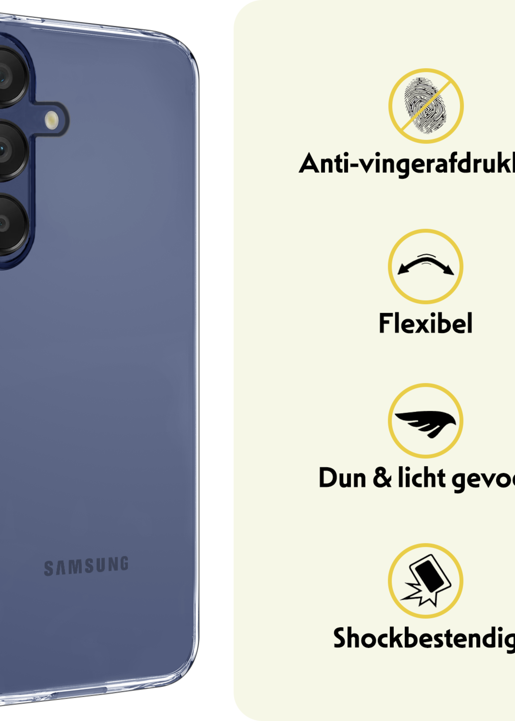 LUQ Hoesje Geschikt voor Samsung A16 Hoesje Siliconen Case Met Screenprotector - Hoes Geschikt voor Samsung Galaxy A16 Hoes Siliconen - Transparant