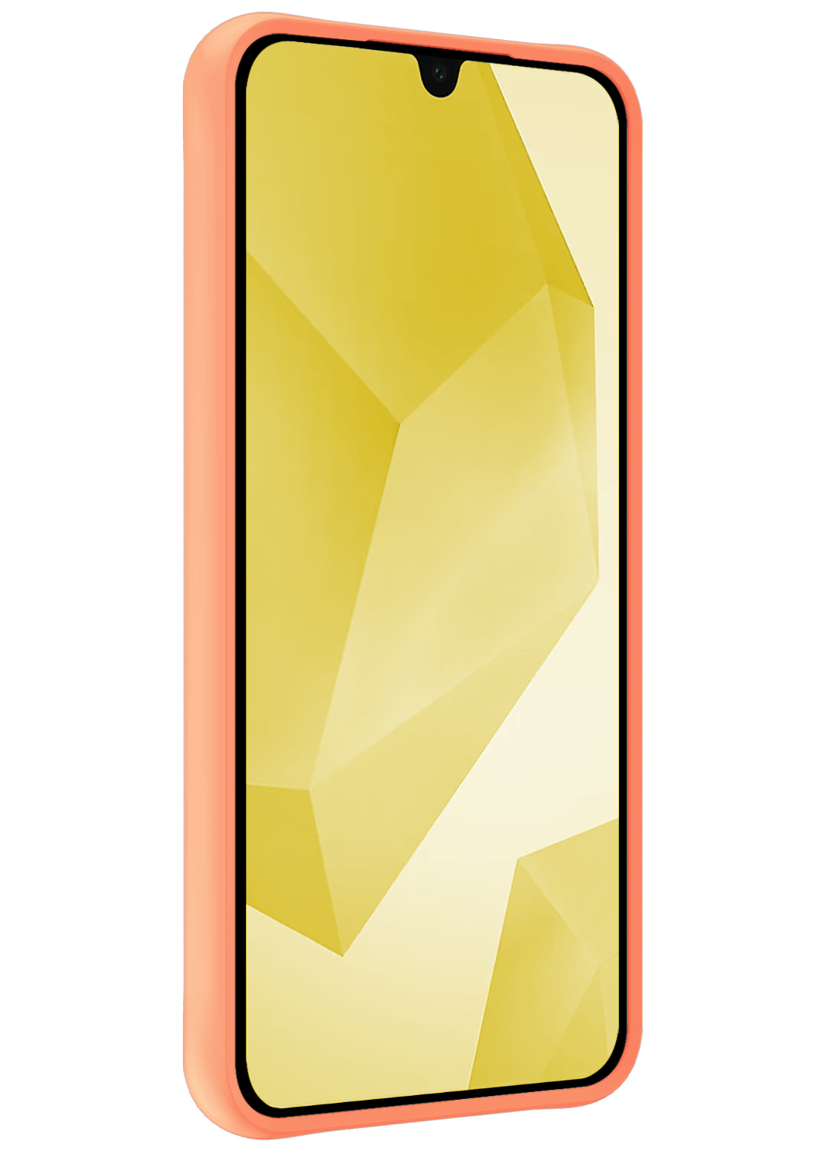 LUQ Hoesje Geschikt voor Samsung A16 Hoesje Siliconen Case Met Screenprotector - Hoes Geschikt voor Samsung Galaxy A16 Hoes Siliconen - Perzik